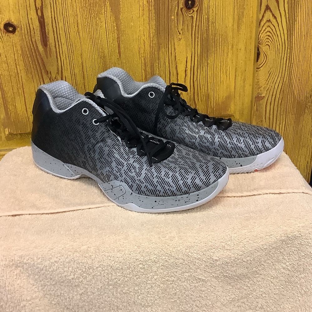 Jordan Black and Gray Athletic Shoes